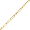 Thumbnail Image 2 of 3.5mm Figaro Chain Link Bracelet Hollow 18K Yellow Gold 7.5"