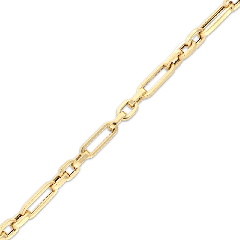 Main Image 2 of 3.5mm Figaro Chain Link Bracelet Hollow 18K Yellow Gold 7.5"