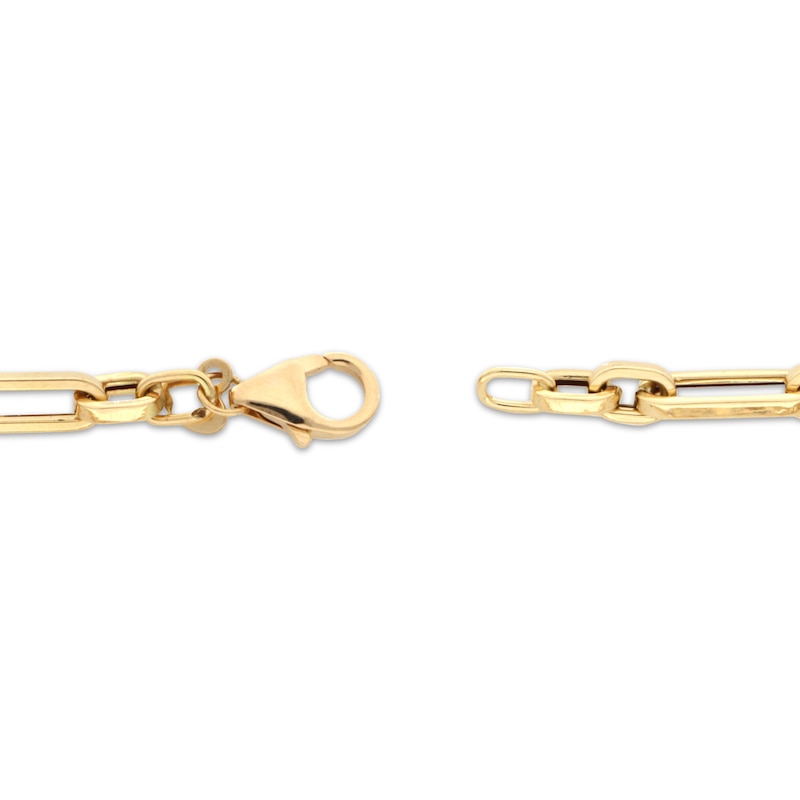 Main Image 3 of 3.5mm Figaro Chain Link Bracelet Hollow 18K Yellow Gold 7.5"