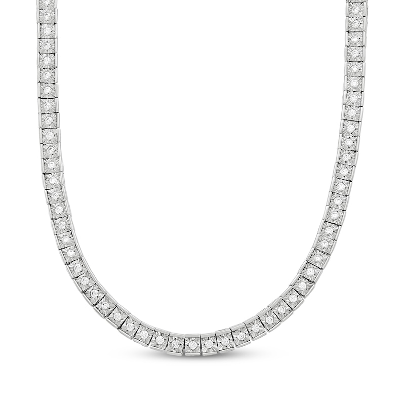 Main Image 1 of KAY Lab-Grown Diamonds Men's Tennis Necklace 3 ct tw Sterling Silver 22"