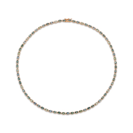 Le Vian Montana Sapphire Ombré & Diamond Necklace 1 1/6 ct tw 14K Strawberry Gold 17"
