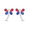 Thumbnail Image 2 of Lab-Created Ruby, Blue & White Lab-Created Sapphire Dragonfly Earrings Sterling Silver
