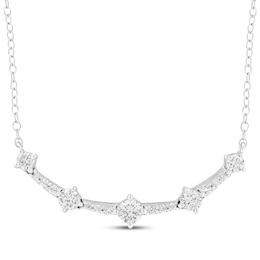 Milestones Diamond Station Necklace 1/4 ct tw Sterling Silver 18"