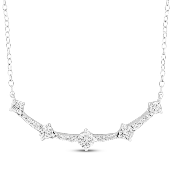 Milestones Diamond Station Necklace 1/4 ct tw Sterling Silver 18"