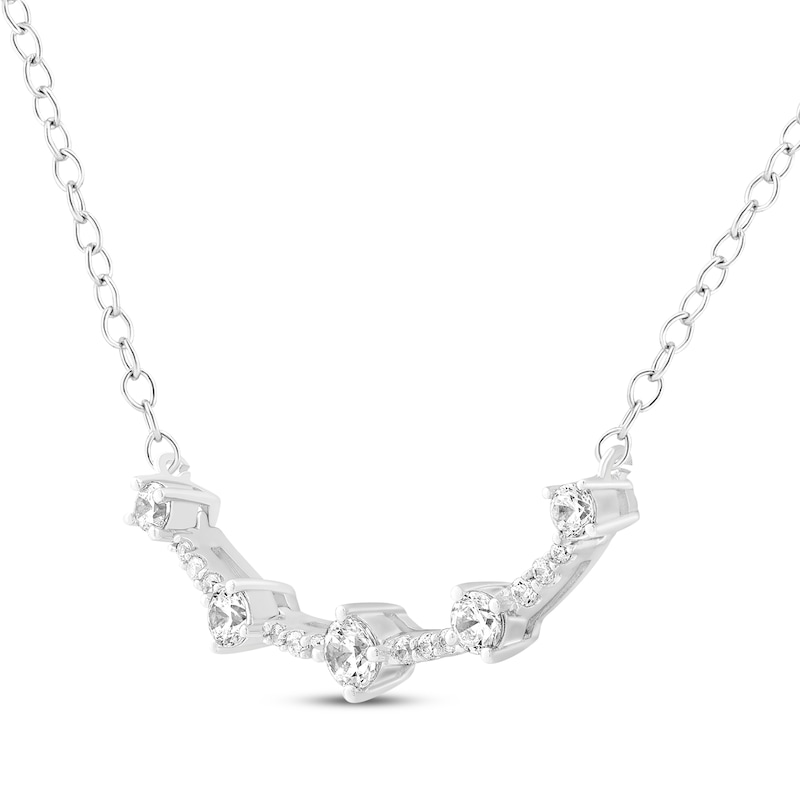 Main Image 2 of Milestones Diamond Station Necklace 1/4 ct tw Sterling Silver 18"