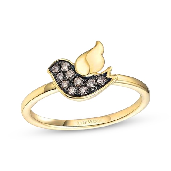 Le Vian Chocolate Diamond Dove Ring 1/8 ct tw 14K Honey Gold