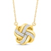 Thumbnail Image 1 of Diamond Knot Necklace 1/15 ct tw 24K Yellow Gold Vermeil Sterling Silver 18"