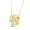 Thumbnail Image 2 of Diamond Knot Necklace 1/15 ct tw 24K Yellow Gold Vermeil Sterling Silver 18"
