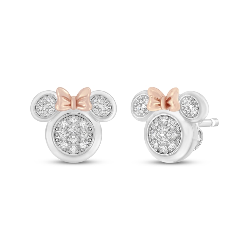 Main Image 1 of Disney Treasures Minnie Mouse Diamond Stud Earrings 1/15 ct tw Sterling Silver