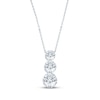 Thumbnail Image 1 of KAY Lab-Grown Diamonds Seamless Graduated Three-Stone Drop Necklace 2 ct tw 14K White Gold 18"