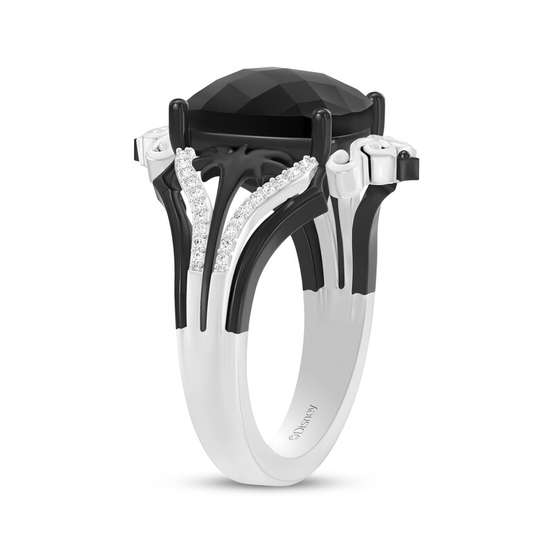 Main Image 2 of Disney Treasures The Nightmare Before Christmas Cushion-Cut Black Onyx & Diamond Ring 1/10 ct tw Sterling Silver