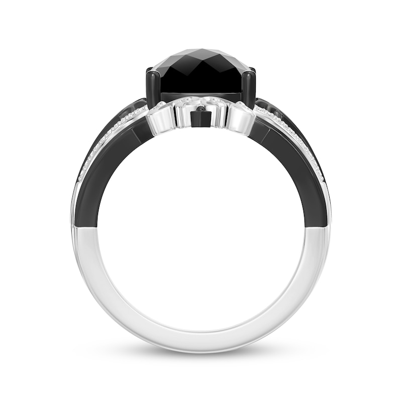 Main Image 3 of Disney Treasures The Nightmare Before Christmas Cushion-Cut Black Onyx & Diamond Ring 1/10 ct tw Sterling Silver
