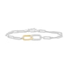 Thumbnail Image 1 of Diamond Paperclip Link Bracelet 1/10 ct tw Sterling Silver & 10K Yellow Gold 7"