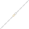 Thumbnail Image 2 of Diamond Paperclip Link Bracelet 1/10 ct tw Sterling Silver & 10K Yellow Gold 7"