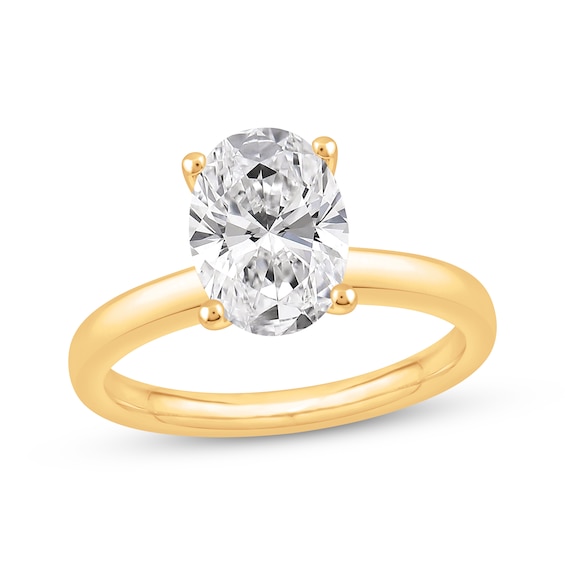 Adore Oval-Cut Lab-Grown Diamond Solitaire Engagement Ring 2 ct tw 14K Yellow Gold (F/VS2)