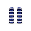 Thumbnail Image 2 of Baguette-Cut Blue Lab-Created Sapphire Hoop Earrings Sterling Silver