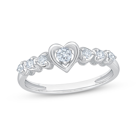 KAY Lab-Grown Diamonds Heart Promise Ring 1/5 ct tw Sterling Silver