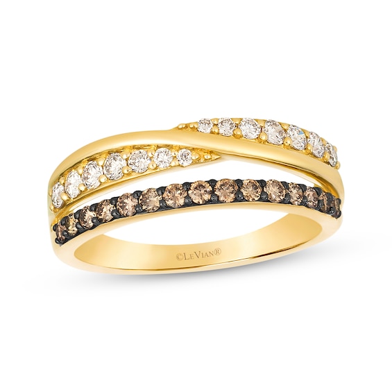 Le Vian Diamond Split Crossover Ring 1/2 ct tw 14K Honey Gold