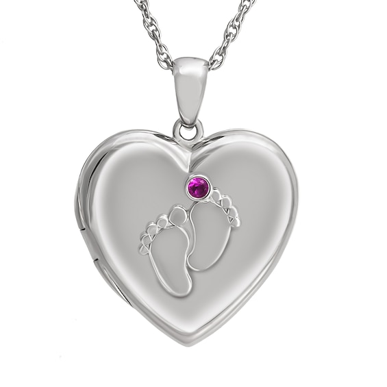 Birthstone Locket Necklace (1 Stone and 3 Lines)