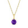 Thumbnail Image 1 of Amethyst Solitaire Necklace 10K Yellow Gold 18"