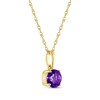 Thumbnail Image 2 of Amethyst Solitaire Necklace 10K Yellow Gold 18"