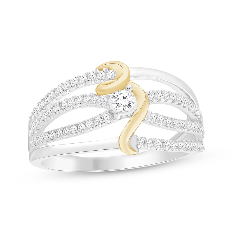Diamond Swirl Ring 1/3 ct tw 10K Two-Tone Gold