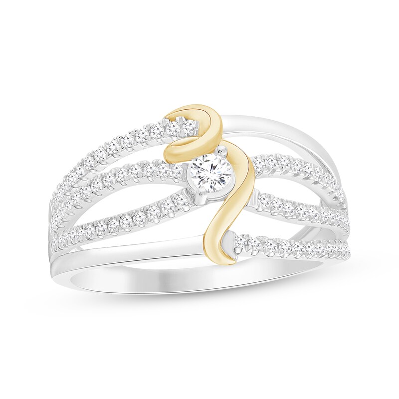 Diamond Swirl Ring 1/3 ct tw 10K Two-Tone Gold