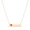 Thumbnail Image 1 of "Love" Cutout Enamel Heart Bar Necklace 10K Yellow Gold 18”