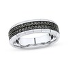 Thumbnail Image 1 of Men’s Black Diamond Wedding Band 1/4 ct tw 10K White Gold