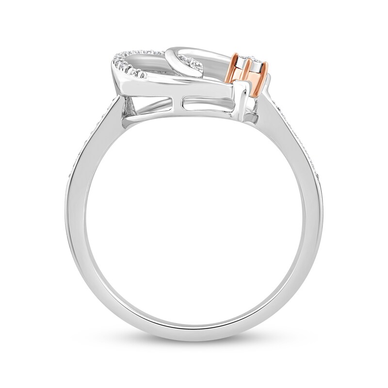 XO from KAY Round-Cut Diamond Heart Ring 1/15 ct tw Sterling Silver & 10K Rose Gold
