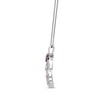 Thumbnail Image 1 of Lab-Created Ruby & White Lab-Created Sapphire "Mom" Double Heart Necklace Sterling Silver & 10K Rose Gold 18"