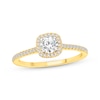 Thumbnail Image 0 of Lab-Created Diamonds by KAY Round-Cut Cushion Frame Engagement Ring 3/4 ct tw 14K Two-Tone Gold