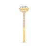 Thumbnail Image 1 of Lab-Created Diamonds by KAY Round-Cut Cushion Frame Engagement Ring 3/4 ct tw 14K Two-Tone Gold