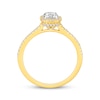 Thumbnail Image 2 of Lab-Created Diamonds by KAY Round-Cut Cushion Frame Engagement Ring 3/4 ct tw 14K Two-Tone Gold