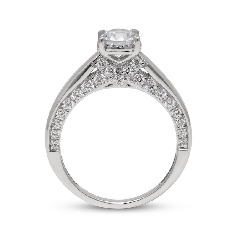 Radiant Reflections Round-Cut Diamond Solitaire Hidden Detail Engagement Ring 1-1/2  ct tw 10K White Gold (J/I3)