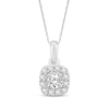 Thumbnail Image 1 of Diamond Cushion-Shaped Halo Necklace 1/2 ct tw 10K White Gold 18"