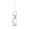 Thumbnail Image 2 of Diamond Cushion-Shaped Halo Necklace 1/2 ct tw 10K White Gold 18"