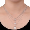 Thumbnail Image 4 of Diamond Cushion-Shaped Halo Necklace 1/2 ct tw 10K White Gold 18"