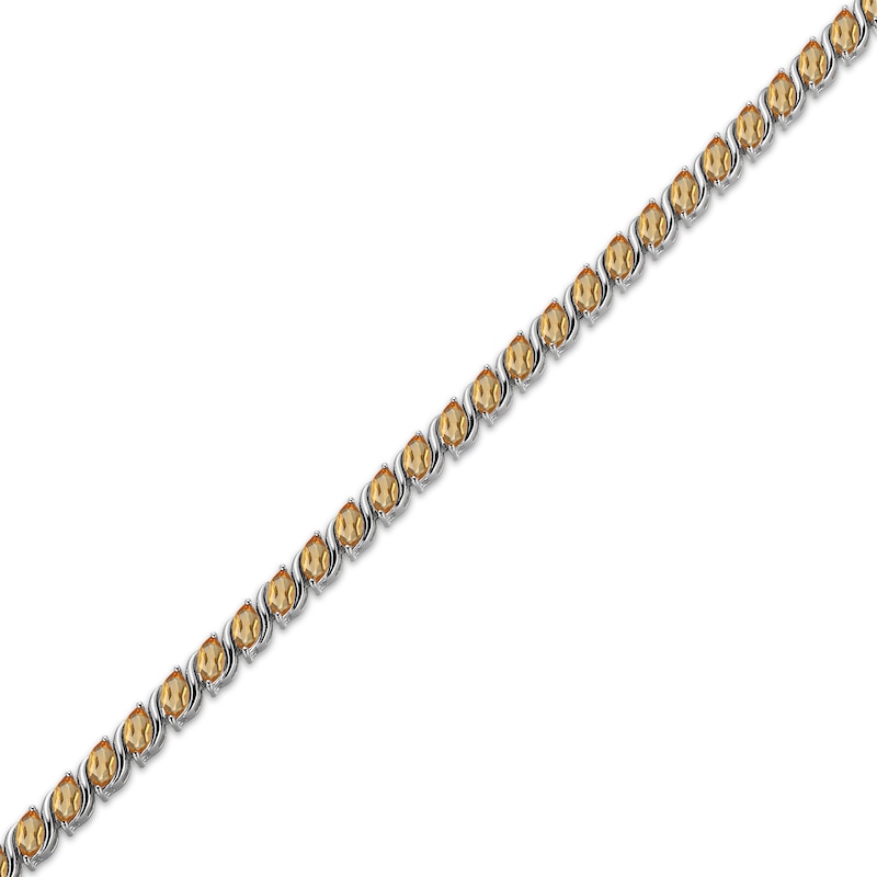 Main Image 2 of Marquise-Cut Citrine S-Link Bracelet Sterling Silver 7.25