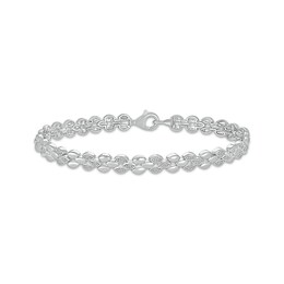Diamond Link Bracelet 1/4 ct tw Sterling Silver 7.25&quot;