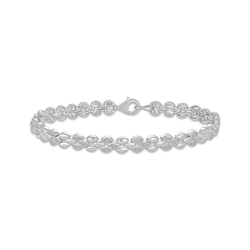 Main Image 1 of Diamond Link Bracelet 1/4 ct tw Sterling Silver 7.25"