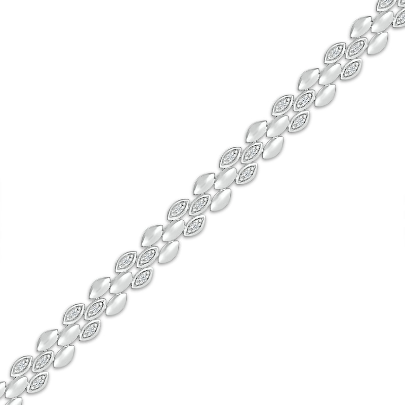 Main Image 2 of Diamond Link Bracelet 1/4 ct tw Sterling Silver 7.25"