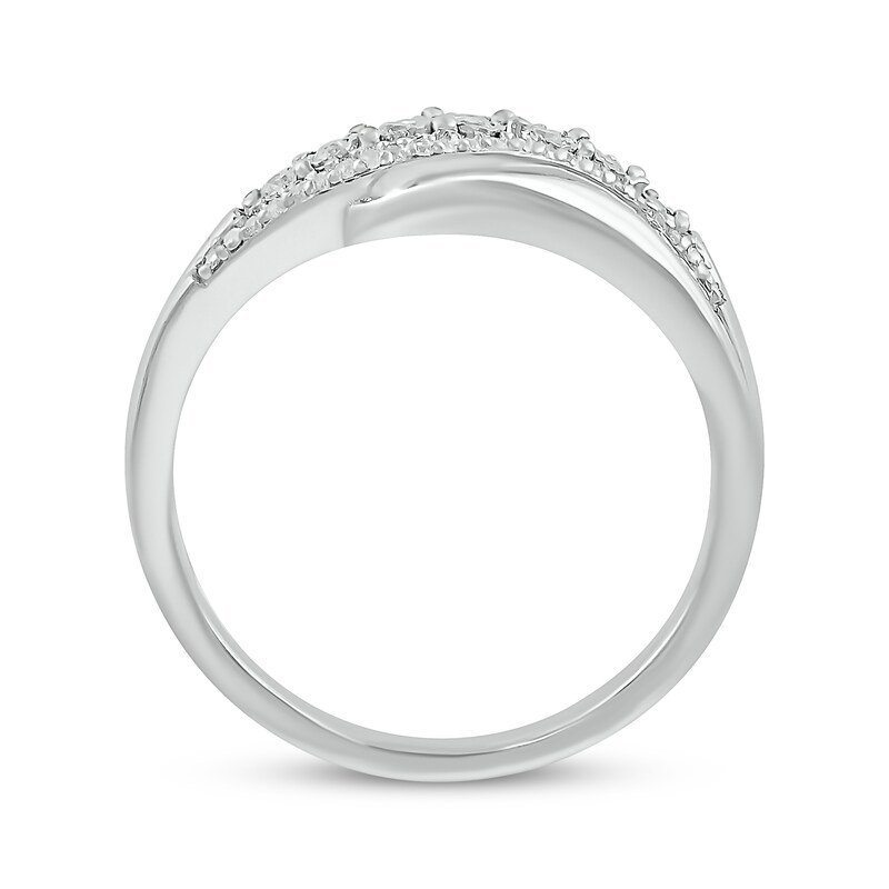 Main Image 3 of Diamond Wave Ring 1/6 ct tw Sterling Silver