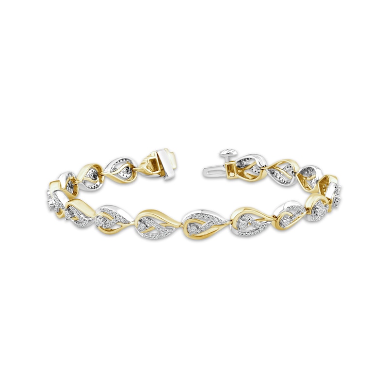 Main Image 1 of Love Ignited Diamond Flame Link Bracelet 3/4 ct tw 10K Two-Tone Gold 7"