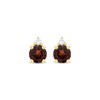 Thumbnail Image 2 of Garnet & Diamond Accent Stud Earrings 10K Yellow Gold