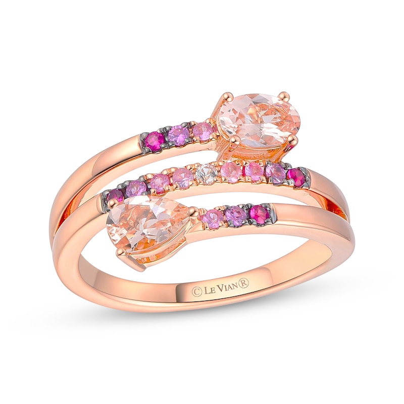 Main Image 1 of Le Vian Good Karma Morganite & Pink Sapphire Ombré Coil Ring 14K Strawberry Gold