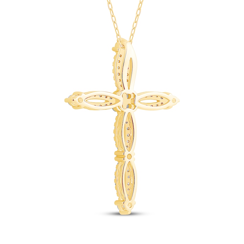 Main Image 3 of Diamond Cross Necklace 3/4 ct tw 14K Yellow Gold 18"