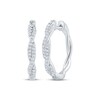 Thumbnail Image 1 of Diamond Twist Hoop Earrings 1/5 ct tw 10K White Gold