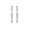 Thumbnail Image 2 of Diamond Twist Hoop Earrings 1/5 ct tw 10K White Gold
