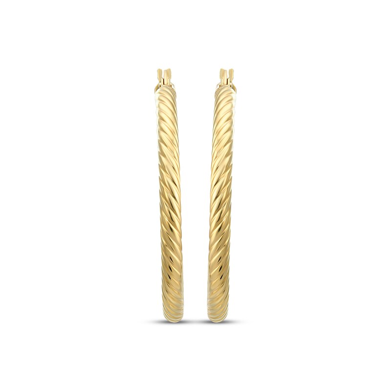 Main Image 2 of Reaura Rope Twist Hoop Earrings Repurposed 14K Yellow Gold 30mm